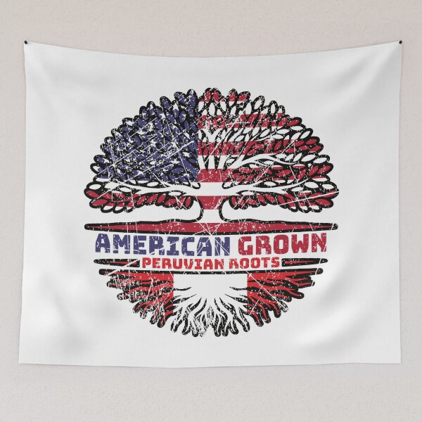 Item preview, Peru Peruvian US American USA United States Tree Roots Flag designed and sold by FlagX.