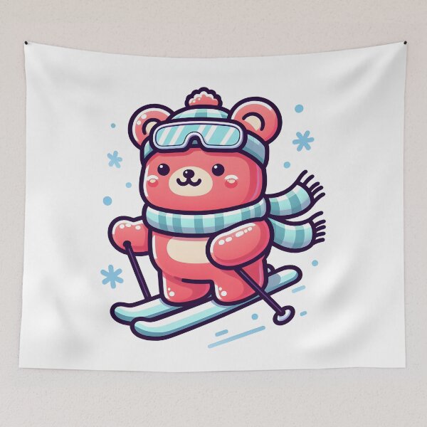 Item preview, Kawaii Gummy Bear With Winter Scarf designed and sold by CanvasCutie.