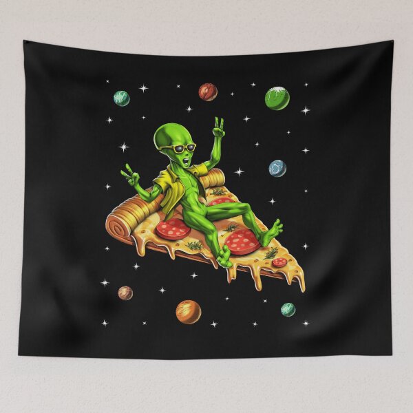 Item preview, Alien Riding Pizza designed and sold by underheaven.