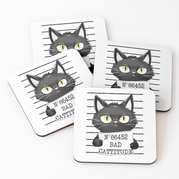 Item preview, Bad Cattitude designed and sold by Eiwaprints.
