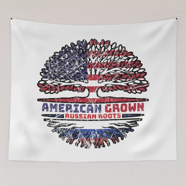 Item preview, Russia Russian US American USA United States Tree Roots Flag designed and sold by FlagX.