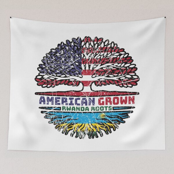 Item preview, Rwanda Rwandan American USA Tree Roots Flag designed and sold by FlagX.
