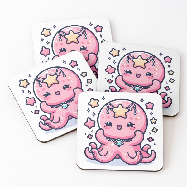 Item preview, Kawaii Blushing Kraken With A Celestial Necklace designed and sold by CanvasCutie.