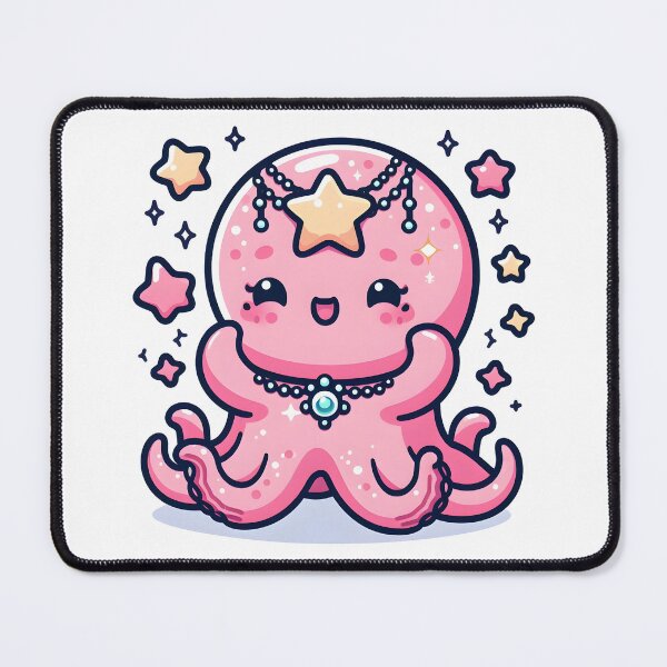 Item preview, Kawaii Blushing Kraken With A Celestial Necklace designed and sold by CanvasCutie.