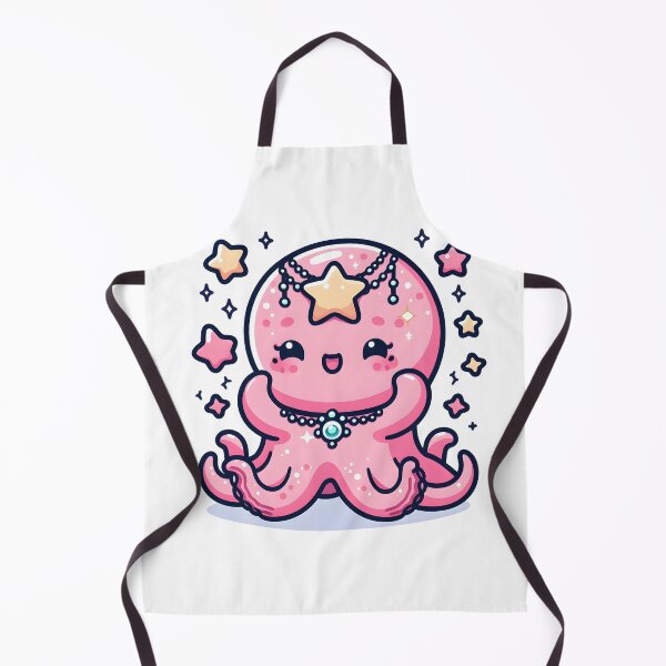 Item preview, Kawaii Blushing Kraken With A Celestial Necklace designed and sold by CanvasCutie.