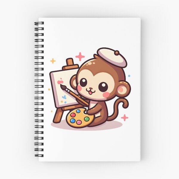 Item preview, Kawaii Monkey With Painter'S Palette designed and sold by CanvasCutie.