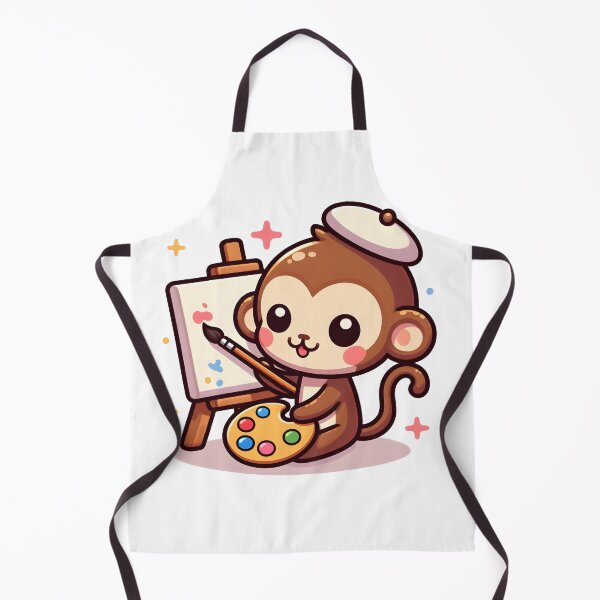 Item preview, Kawaii Monkey With Painter'S Palette designed and sold by CanvasCutie.