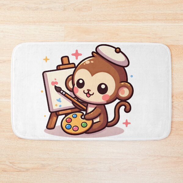 Item preview, Kawaii Monkey With Painter'S Palette designed and sold by CanvasCutie.