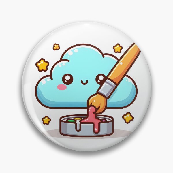 Item preview, Kawaii Cloud With Paintbrush designed and sold by CanvasCutie.