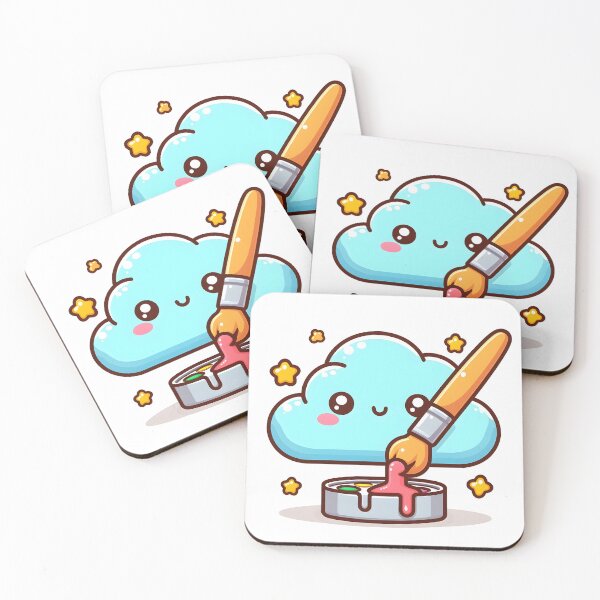 Item preview, Kawaii Cloud With Paintbrush designed and sold by CanvasCutie.