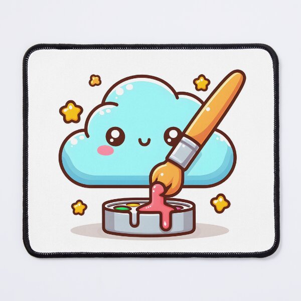 Item preview, Kawaii Cloud With Paintbrush designed and sold by CanvasCutie.