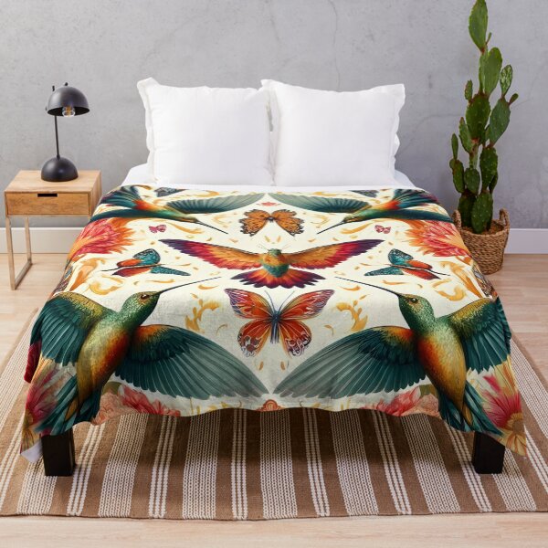 Item preview, Botanical Elegance Bird Fabric - Nature's Symphony in Bloom designed and sold by PillowTalkyZone.