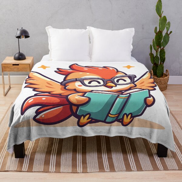 Item preview, Kawaii Cheerful Phoenix With Glasses Reading designed and sold by CanvasCutie.