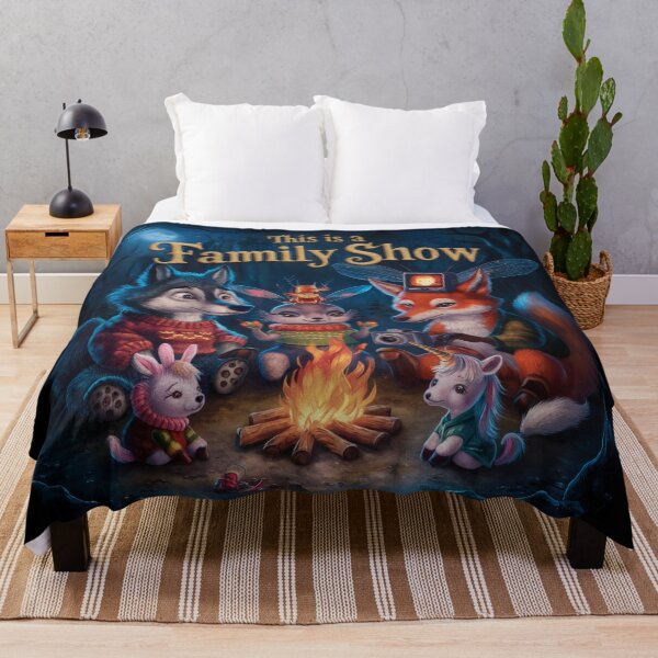 Item preview, "THIS IS A FAMILY SHOW ". CUTE ANIMAL FAMILY OF FOX AND UNICORN designed and sold by Obinne.
