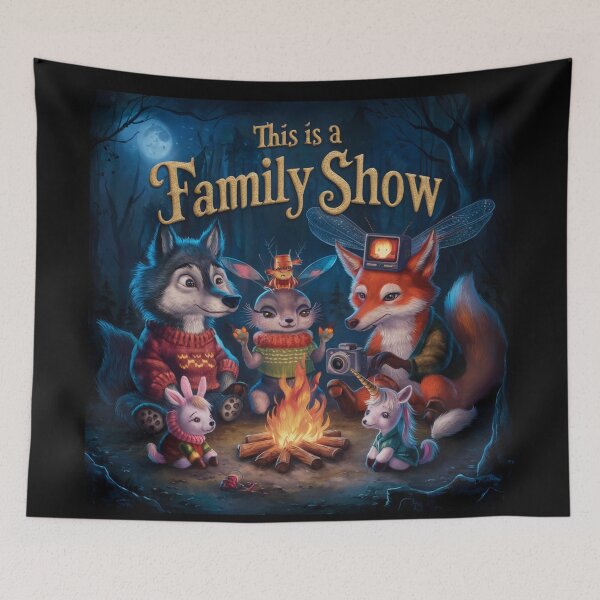 Item preview,  "THIS IS A FAMILY SHOW ". CUTE ANIMAL FAMILY OF FOX AND UNICORN  designed and sold by Obinne.