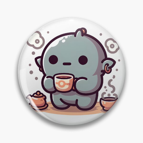 Item preview, Kawaii Kawaii Golem With Teacup And Saucer designed and sold by CanvasCutie.