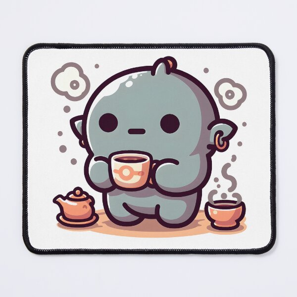 Item preview, Kawaii Kawaii Golem With Teacup And Saucer designed and sold by CanvasCutie.