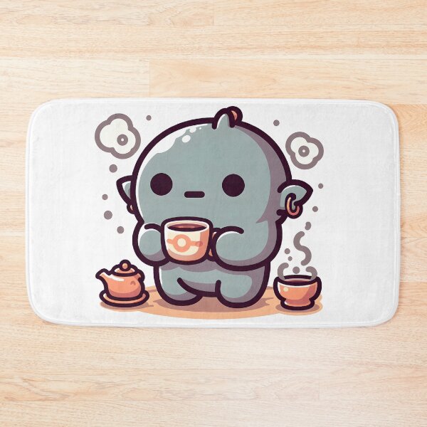 Item preview, Kawaii Kawaii Golem With Teacup And Saucer designed and sold by CanvasCutie.