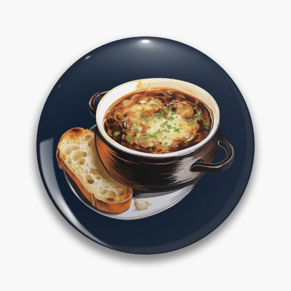 Item preview, French Onion Soup Served A Slice Of Baguette designed and sold by Alicia Chee.