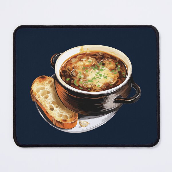 Item preview, French Onion Soup Served A Slice Of Baguette designed and sold by Alicia Chee.