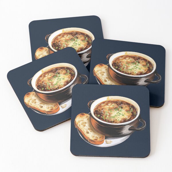 Item preview, French Onion Soup Served A Slice Of Baguette designed and sold by Alicia Chee.