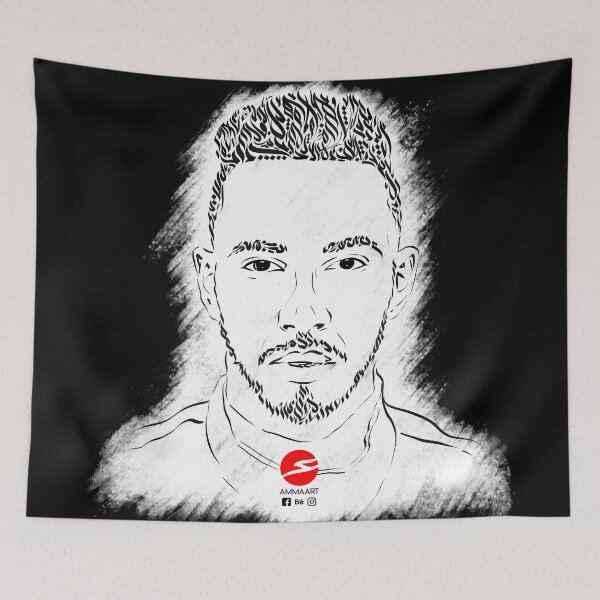 Item preview, Lewis Hamilton Calligraphy Portrait (Dark) - Original by Ammaart designed and sold by Ammaart.