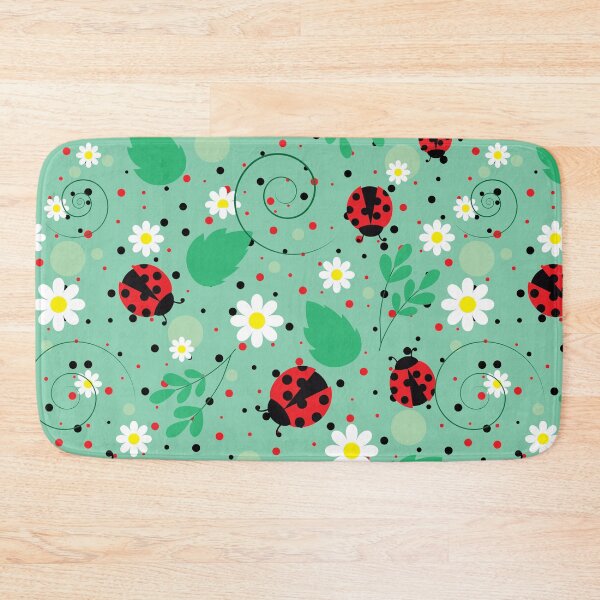 Item preview, Ladybird flowers and leaves pattern  designed and sold by smalladventures.