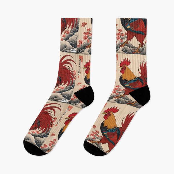 Item preview, Rooster red Japan style 6 designed and sold by RedWolfDisigne.