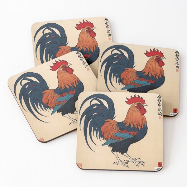 Item preview, Rooster red Japan style 7 designed and sold by RedWolfDisigne.