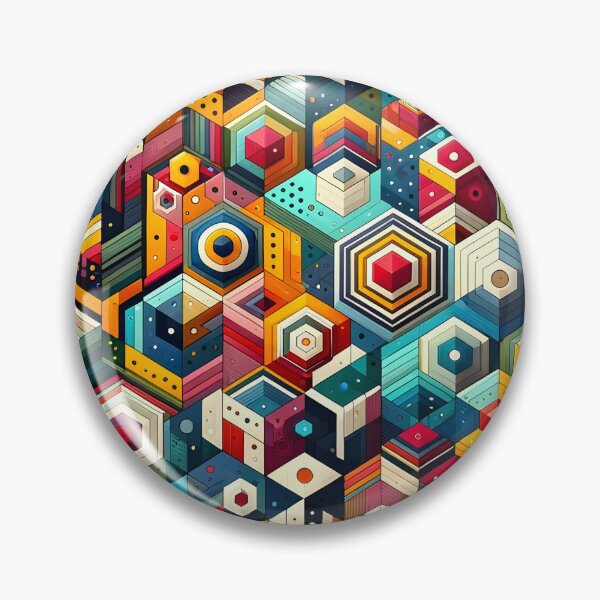 Item preview, Abstract Geometric Pattern Art - Vibrant Low Poly & Isometric Design designed and sold by PillowTalkyZone.