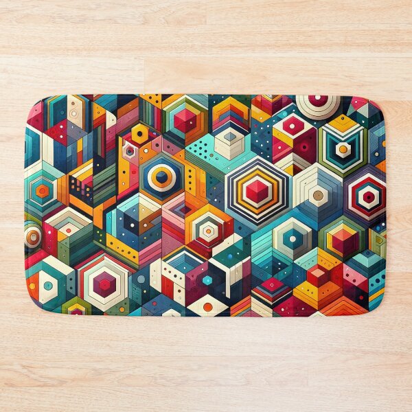 Item preview, Abstract Geometric Pattern Art - Vibrant Low Poly & Isometric Design designed and sold by PillowTalkyZone.