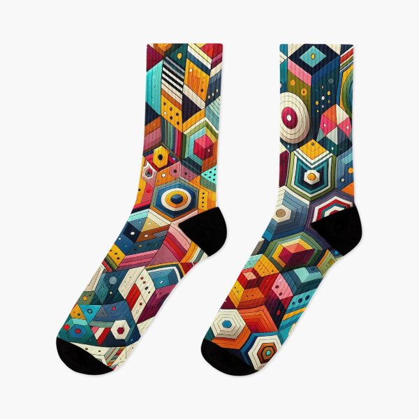 Item preview, Abstract Geometric Pattern Art - Vibrant Low Poly & Isometric Design designed and sold by PillowTalkyZone.