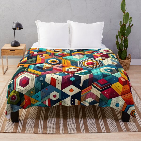 Item preview, Abstract Geometric Pattern Art - Vibrant Low Poly & Isometric Design designed and sold by PillowTalkyZone.