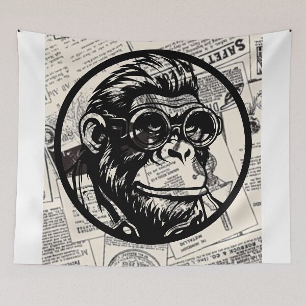 Item preview, Monkey t-shirts, nature t-shirts, cute wildlife t-shirts, vintage style t-shirts. ,newspaper designed and sold by BeYourself1993.