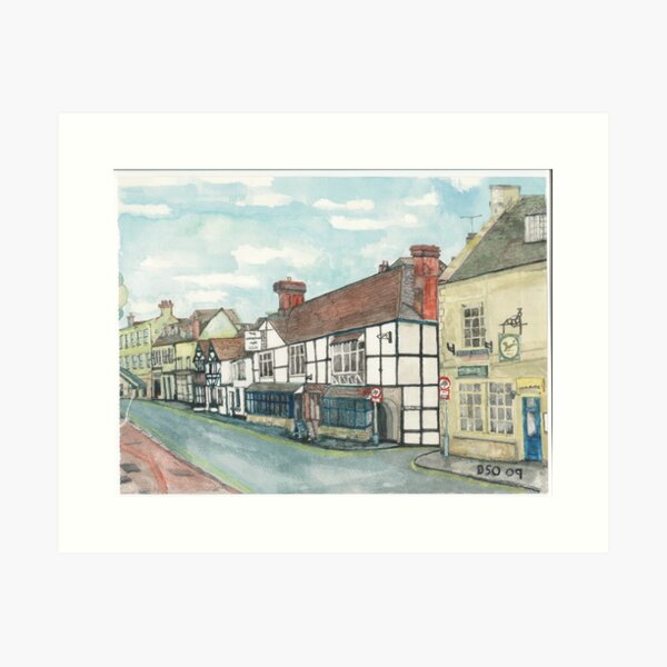 Winchcombe High Street/ The White Hart Art Print