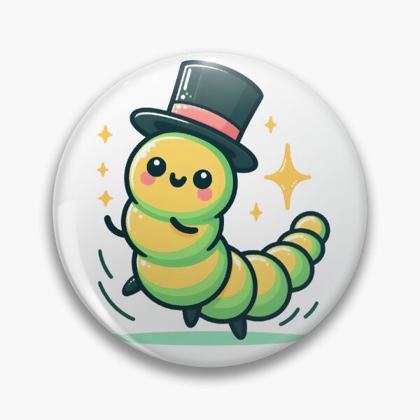 Item preview, Kawaii Caterpillar With Top Hat designed and sold by CanvasCutie.