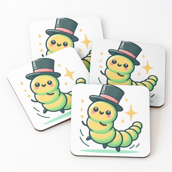 Item preview, Kawaii Caterpillar With Top Hat designed and sold by CanvasCutie.