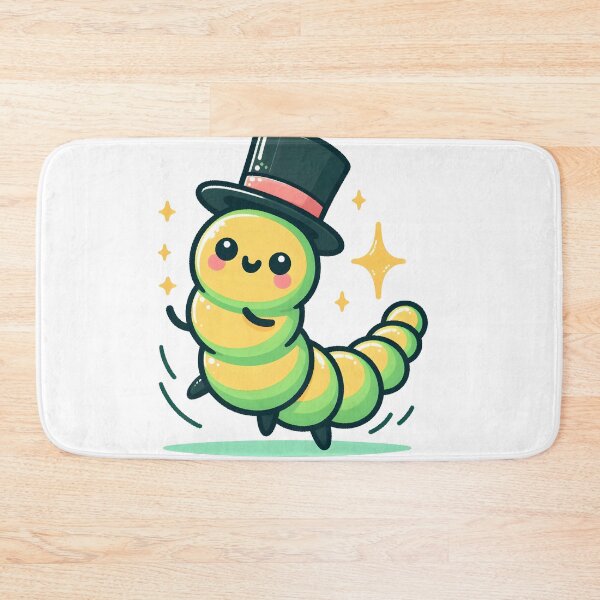 Item preview, Kawaii Caterpillar With Top Hat designed and sold by CanvasCutie.