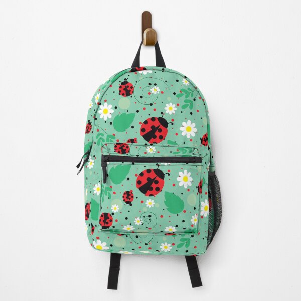 Item preview, Ladybird flowers and leaves pattern designed and sold by smalladventures.