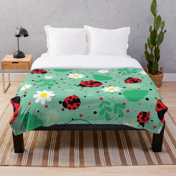 Item preview, Ladybird flowers and leaves pattern  designed and sold by smalladventures.