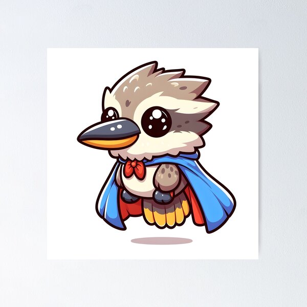 Item preview, Kawaii Kookaburra With Superhero Cape designed and sold by CanvasCutie.