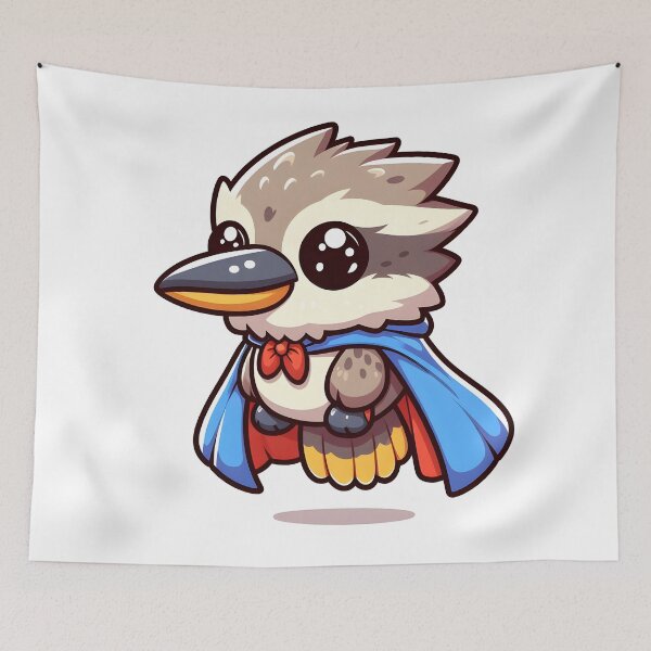 Item preview, Kawaii Kookaburra With Superhero Cape designed and sold by CanvasCutie.