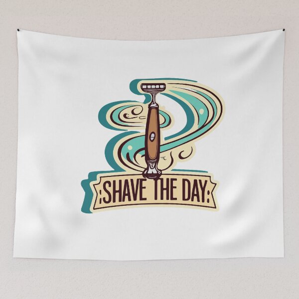Item preview, Vintage 'Shave the Day' Barber's Razor Design designed and sold by NiftyWrx.