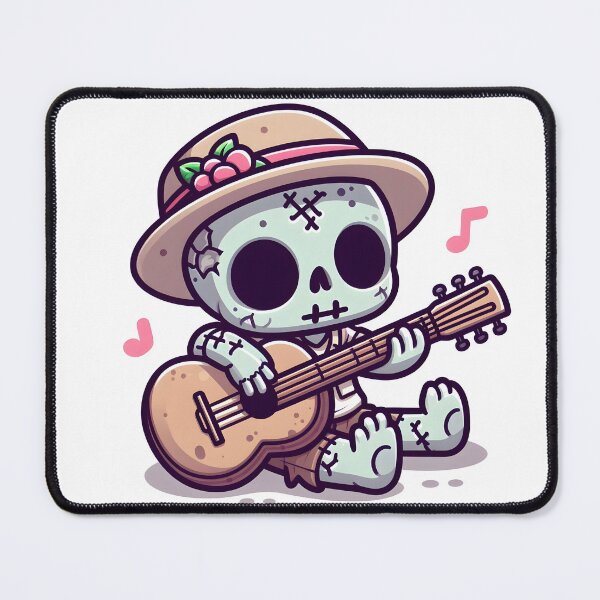 Item preview, Kawaii Gentle Zombie With Guitar designed and sold by CanvasCutie.