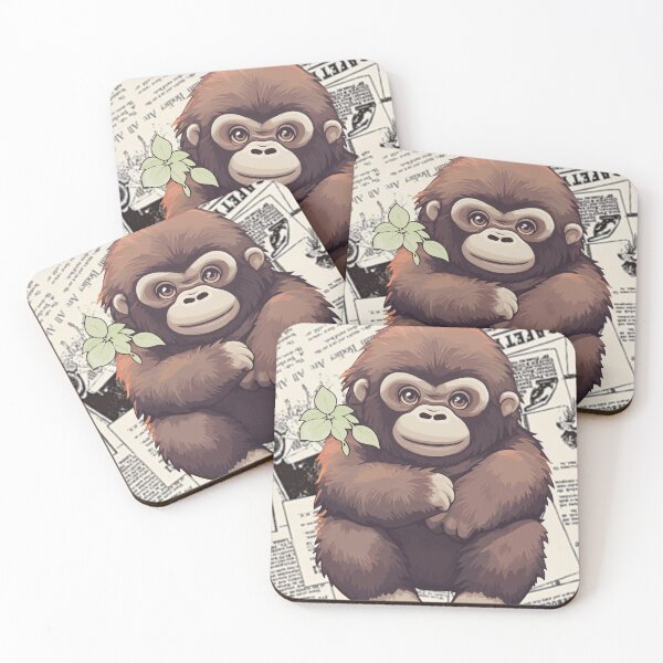 Item preview, Cute monkey t-shirts, nature pattern t-shirts, cute wild animal pattern t-shirts, vintage style t-shirts. ,newspaper designed and sold by BeYourself1993.
