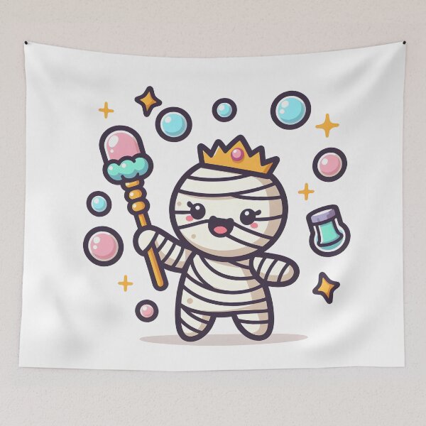 Item preview, Kawaii Happy Mummy: A Bubble Wand As A Scepter designed and sold by CanvasCutie.