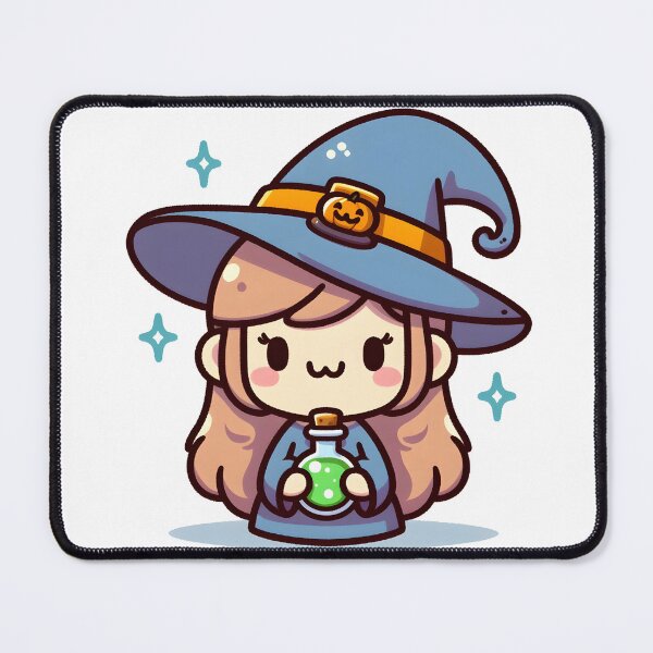 Item preview, Kawaii Smiling Witch With A Tiny Witch Hat designed and sold by CanvasCutie.