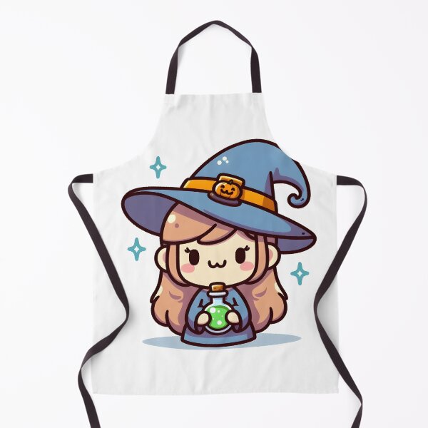 Item preview, Kawaii Smiling Witch With A Tiny Witch Hat designed and sold by CanvasCutie.