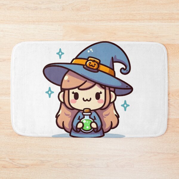 Item preview, Kawaii Smiling Witch With A Tiny Witch Hat designed and sold by CanvasCutie.