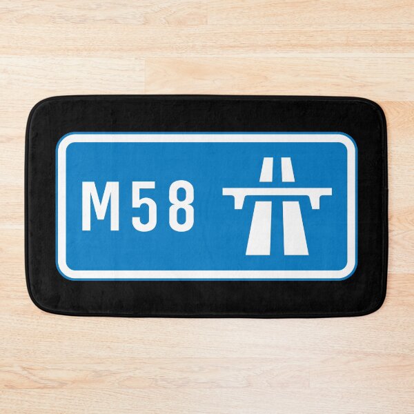 Item preview, Liverpool to Wigan Bound - Blue M58 Motorway Sign designed and sold by WilliamsonMedia.